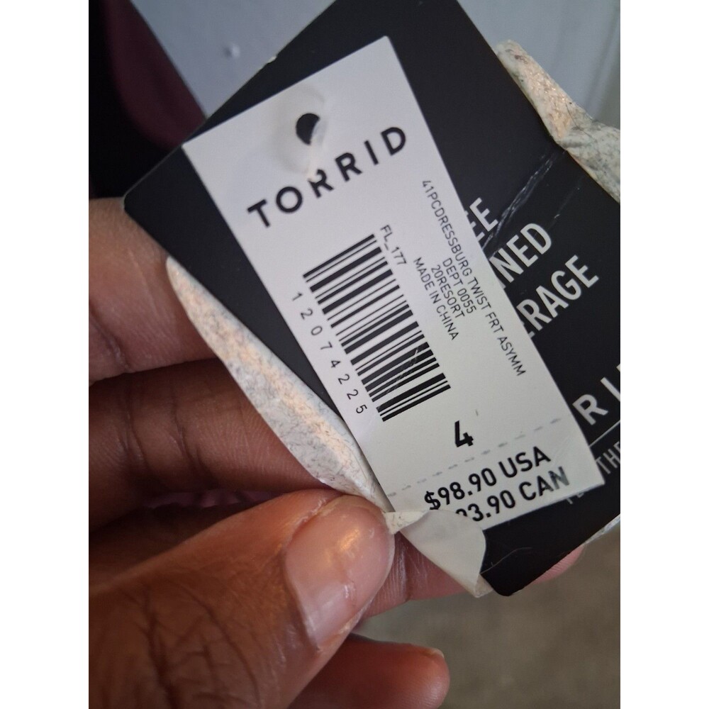 Torrid 1 Piece Dress Twist Swimsuit Front Assymtrical Size 4 Brown Chocolate - Picture 2 of 6
